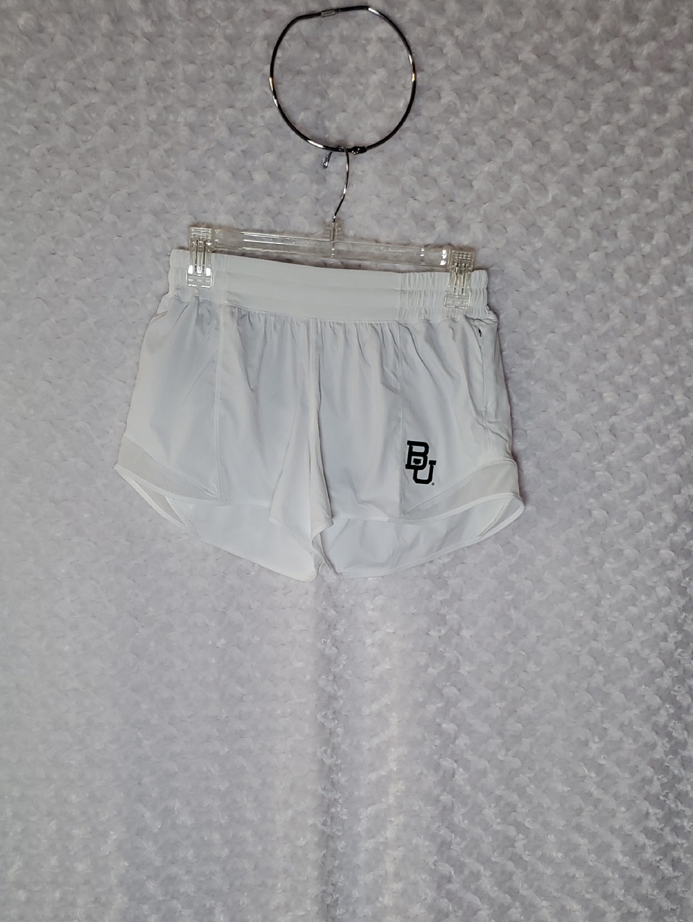 lululemon athletica White Women's Athletic Shorts with Green BU Logo Size 6